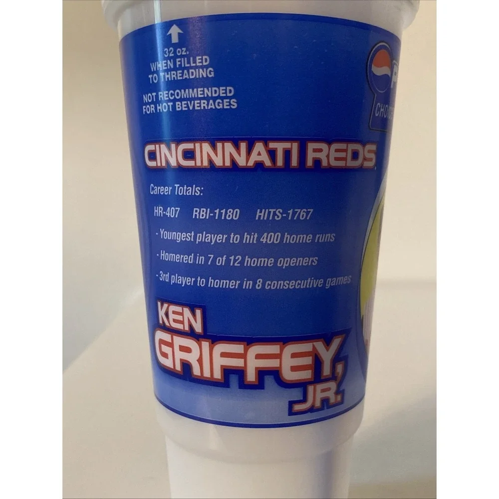 Vtg. Ken Griffey Jr PEPSI Chic Twist 'n Go Bottle Cup 32 Oz. Cincinnati Reds